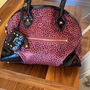 Betsey Johnson Boutique Rasberry Pony Hair Bag